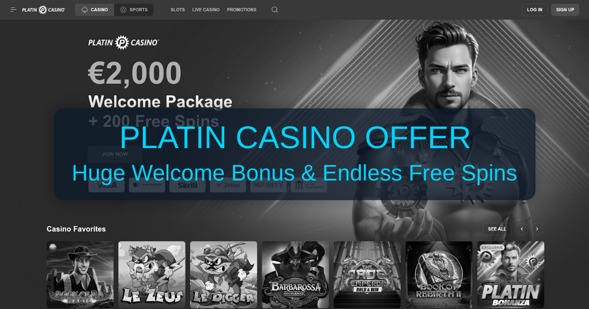 Platin Casino Bonus Code USA 2026 | Up to $5,000 Welcome Offer